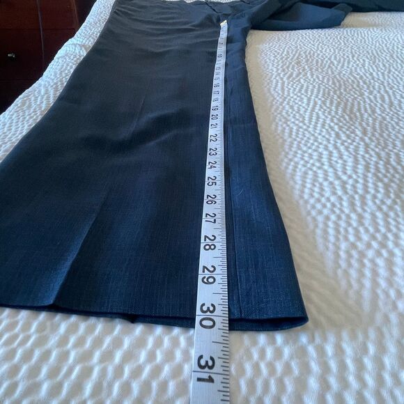 Van Heusen Traveler Men's Blue Dress Flat Front Straight Trousers Pant Size 34 - Picture 10 of 10